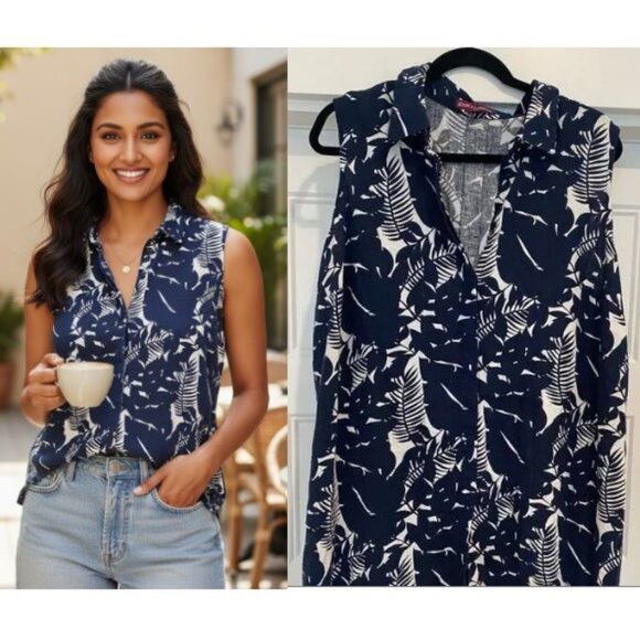 Jessica London XXL Lightweight Breathable Beachy Button Up Linen Tunic Top - Picture 1 of 7